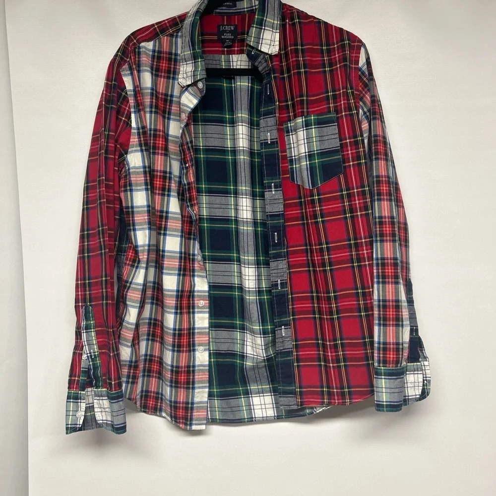Men's Plaid Shirt - Red and Green